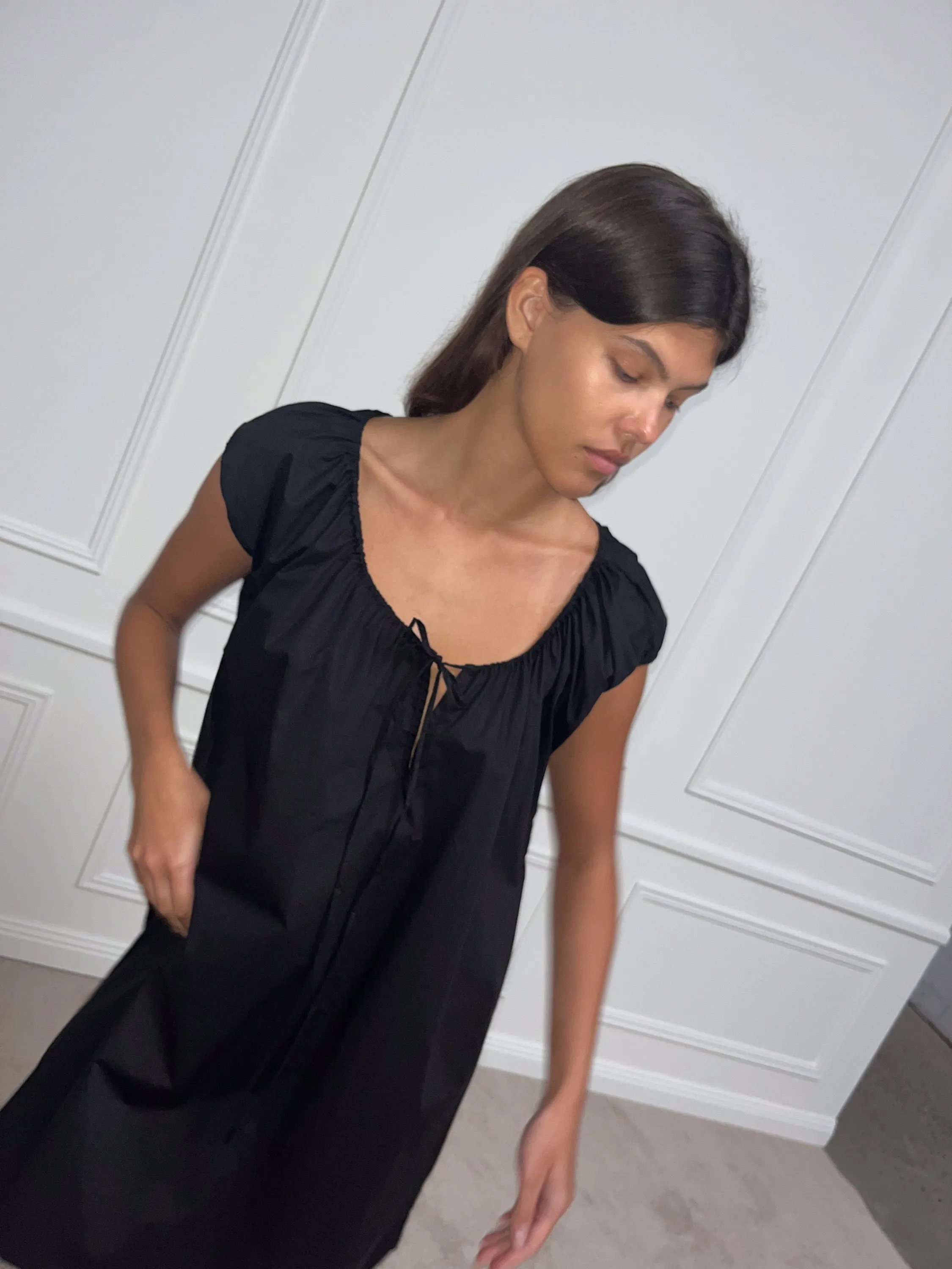 Capped Sleeve Dress - Black sold by Deiji Studios product image thumbnail 4