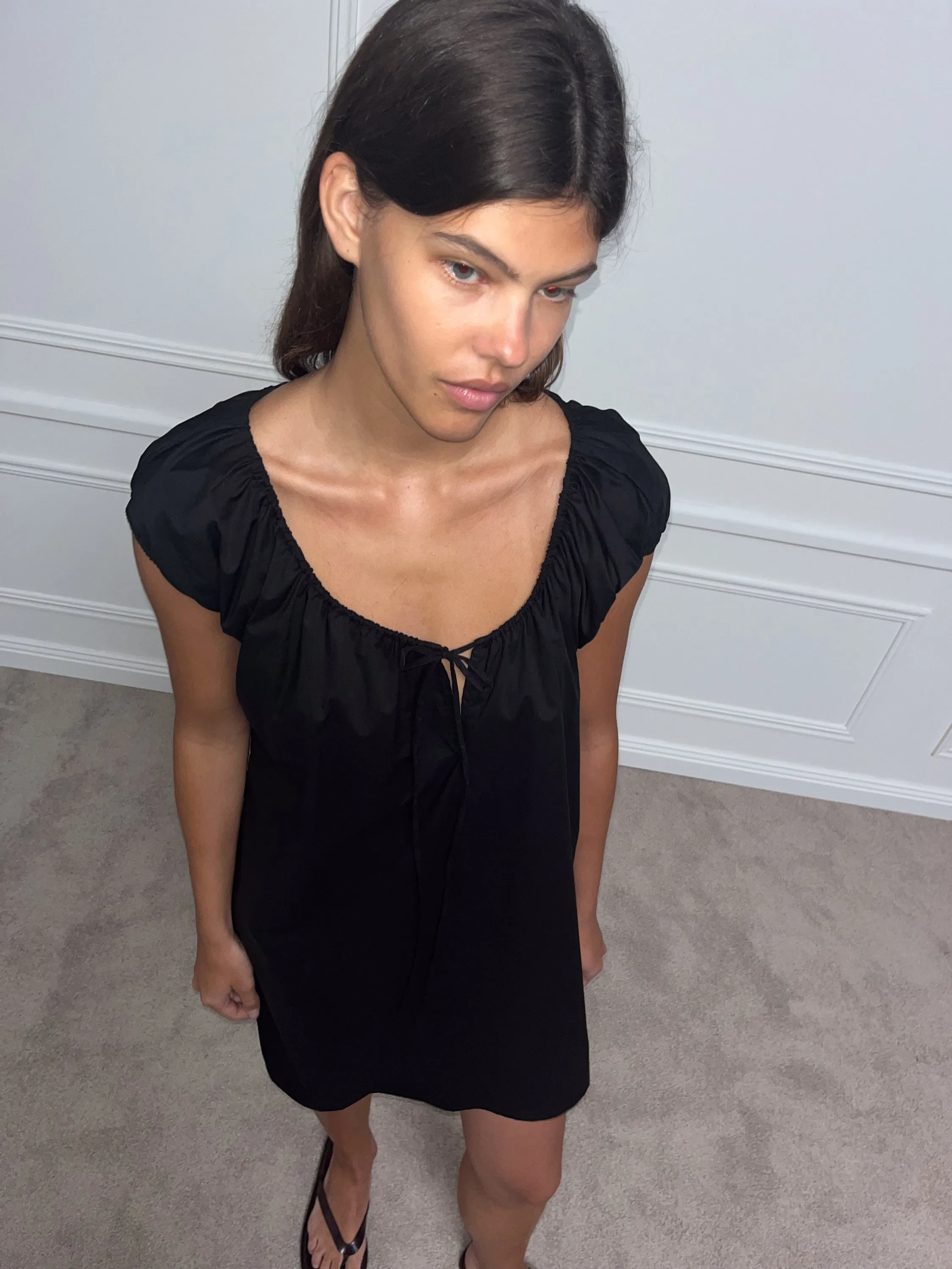 Capped Sleeve Dress - Black sold by Deiji Studios product image thumbnail 3