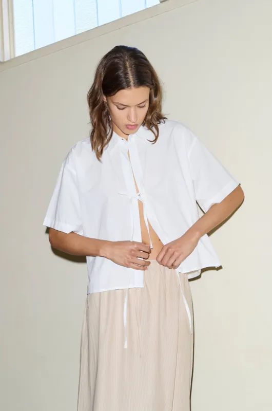 The Tie Up Shirt - White sold by Deiji Studios