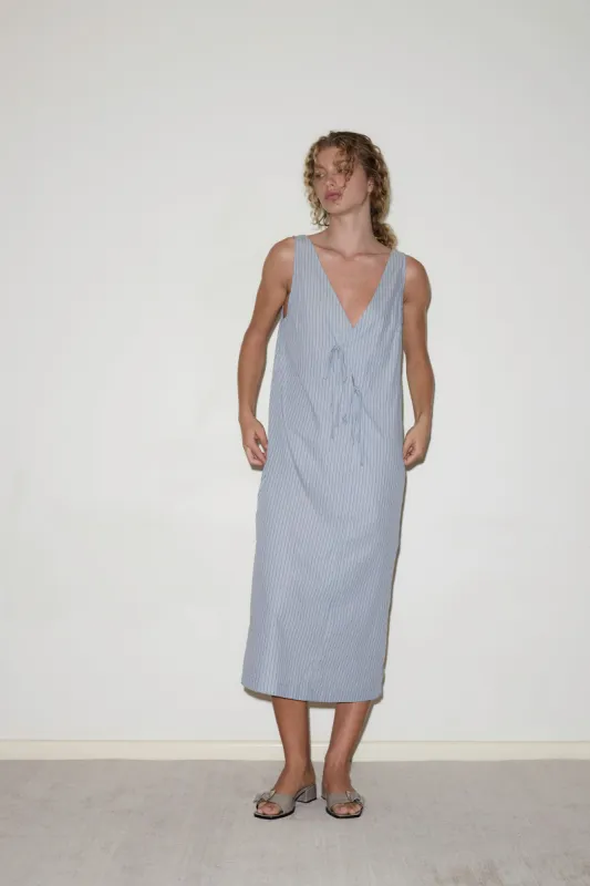Cross Over Dress - Glacier Stripe made by Deiji Studios