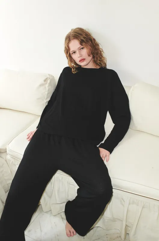soft long sleeve top - black made by Deiji Studios