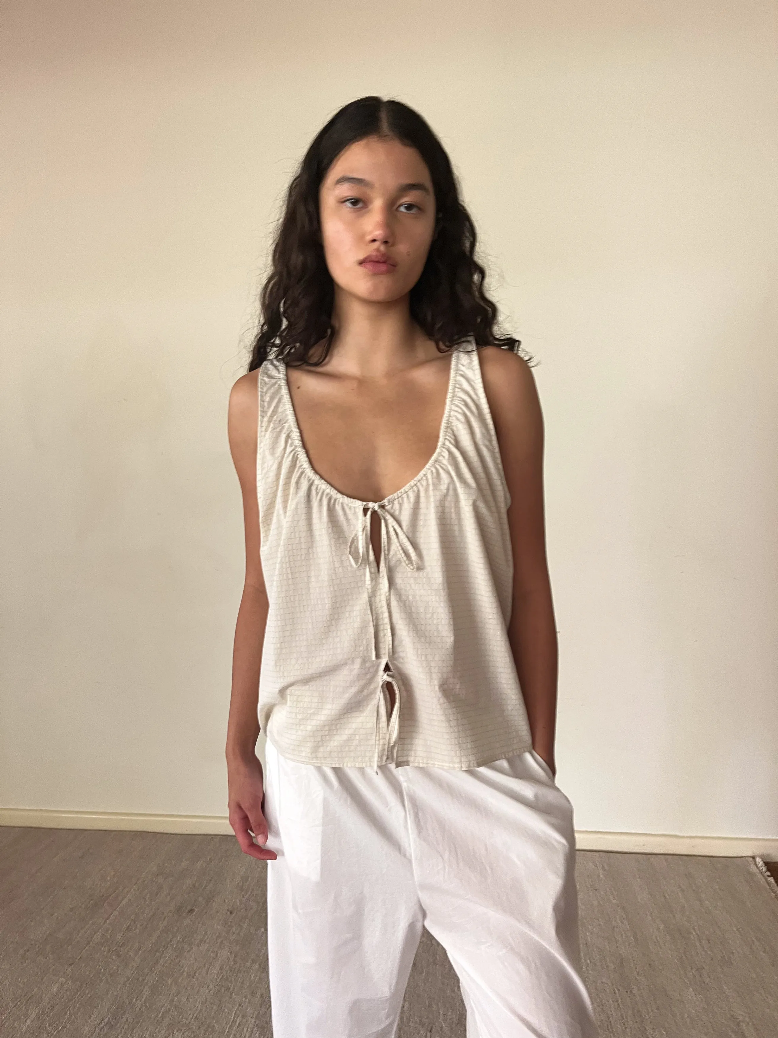 Cotton Bind Top - Bone Check sold by Deiji Studios product image thumbnail 4