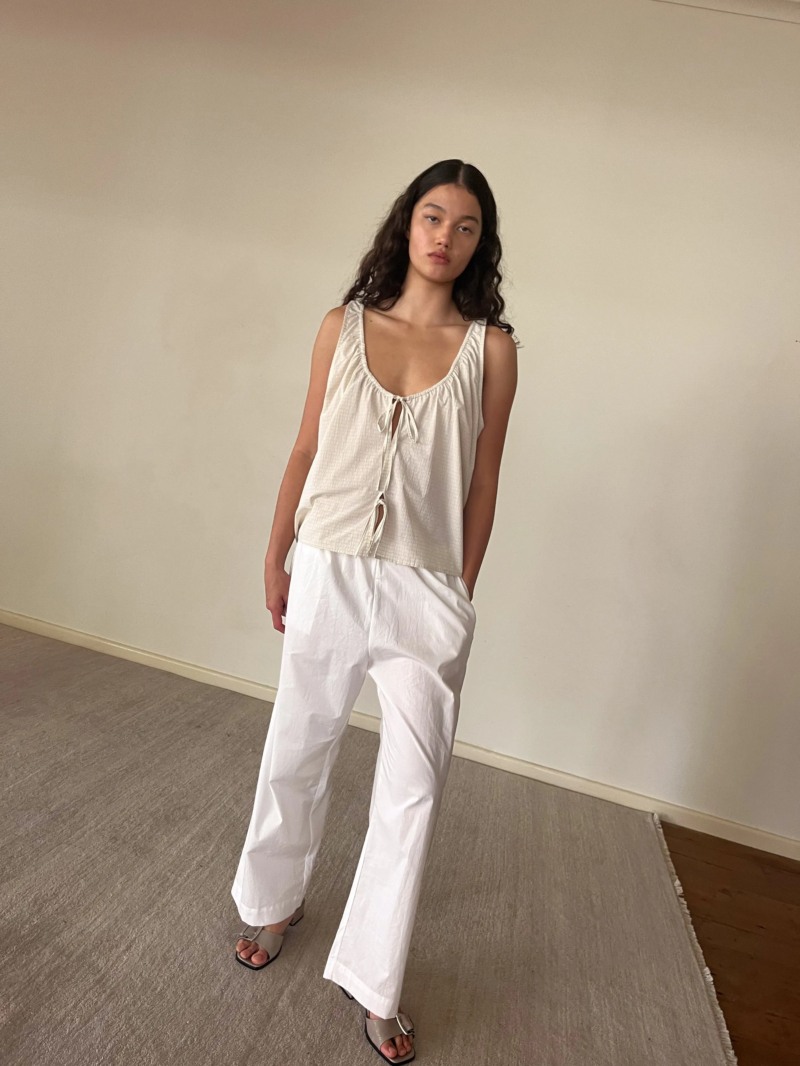 Cotton Bind Top - Bone Check sold by Deiji Studios product image thumbnail 5