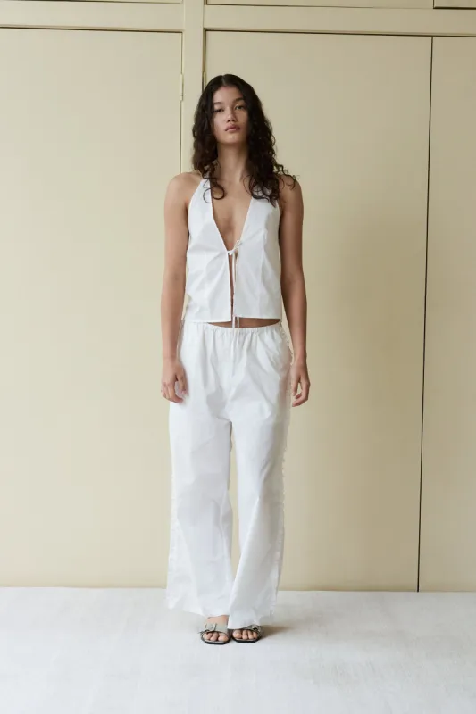 Ruffle Pant - White sold by Deiji Studios