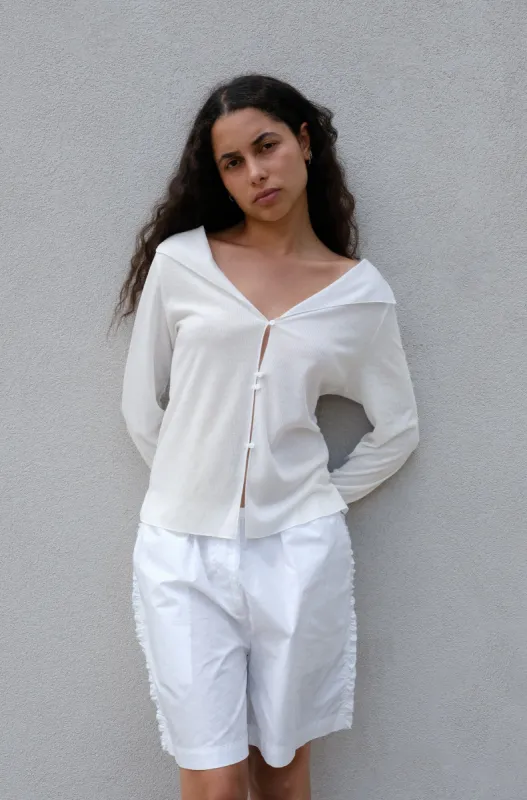 Open Long Sleeve Top - Off White sold by Deiji Studios