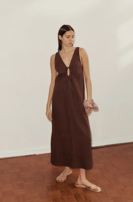 Keyhole Dress - Burgundy sold by Deiji Studios