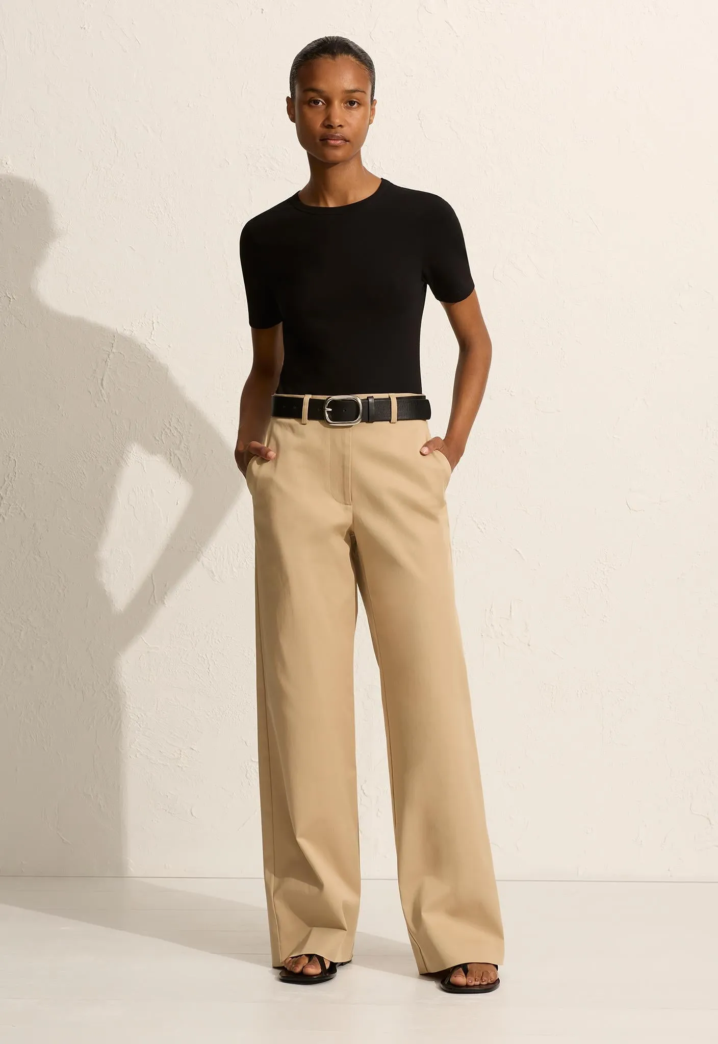 Straight Twill Trouser - Sand sold by Matteau