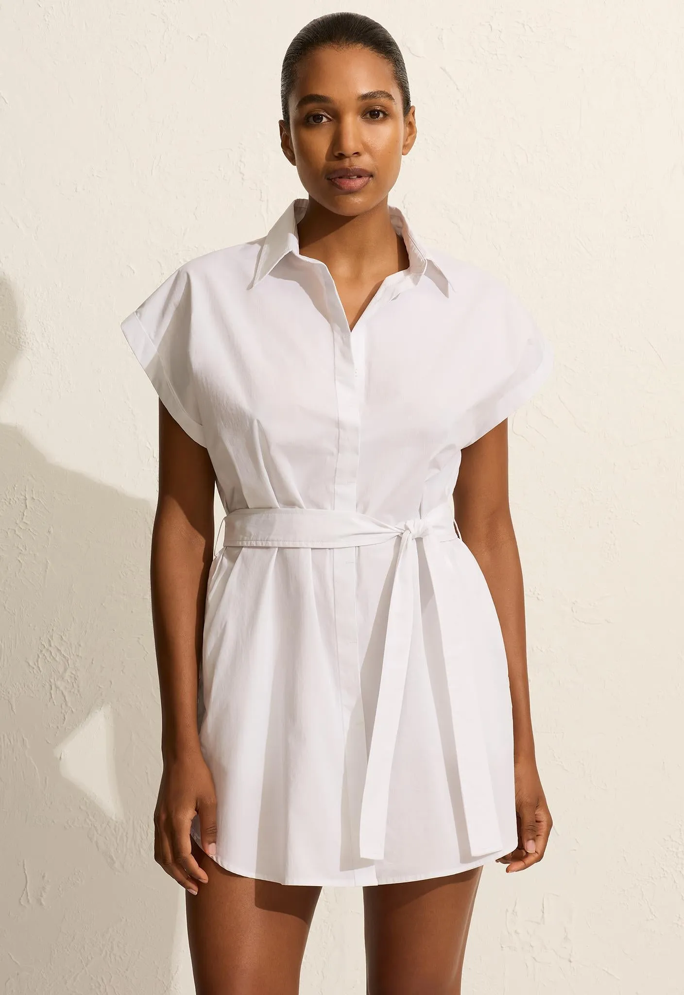 Mini Shirt Dress - White sold by Matteau
