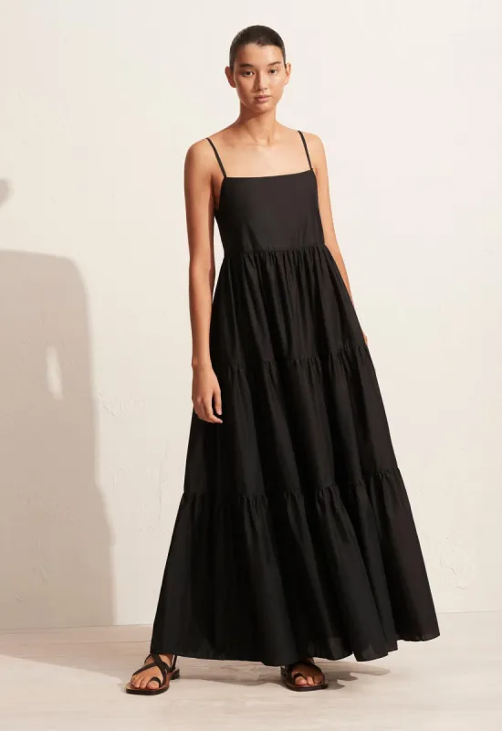 Tiered Low Back Sundress - Black sold by Matteau