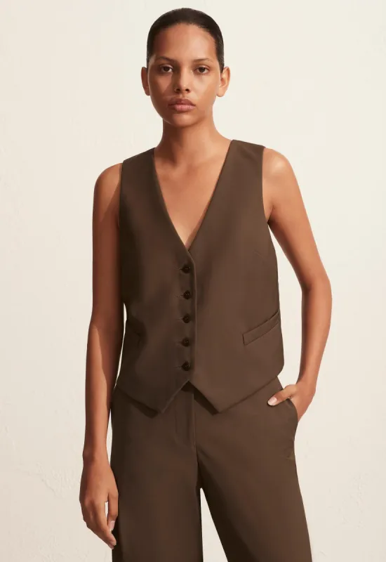 Tailored Waistcoat - Coffee sold by Matteau