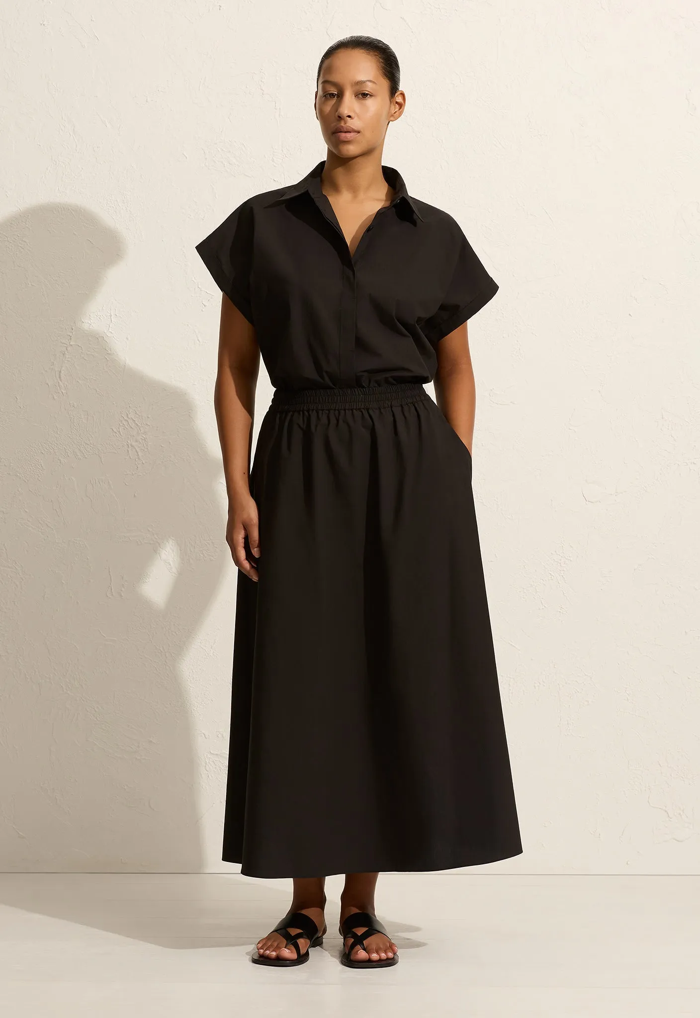 Relaxed Everyday Skirt - Black sold by Matteau