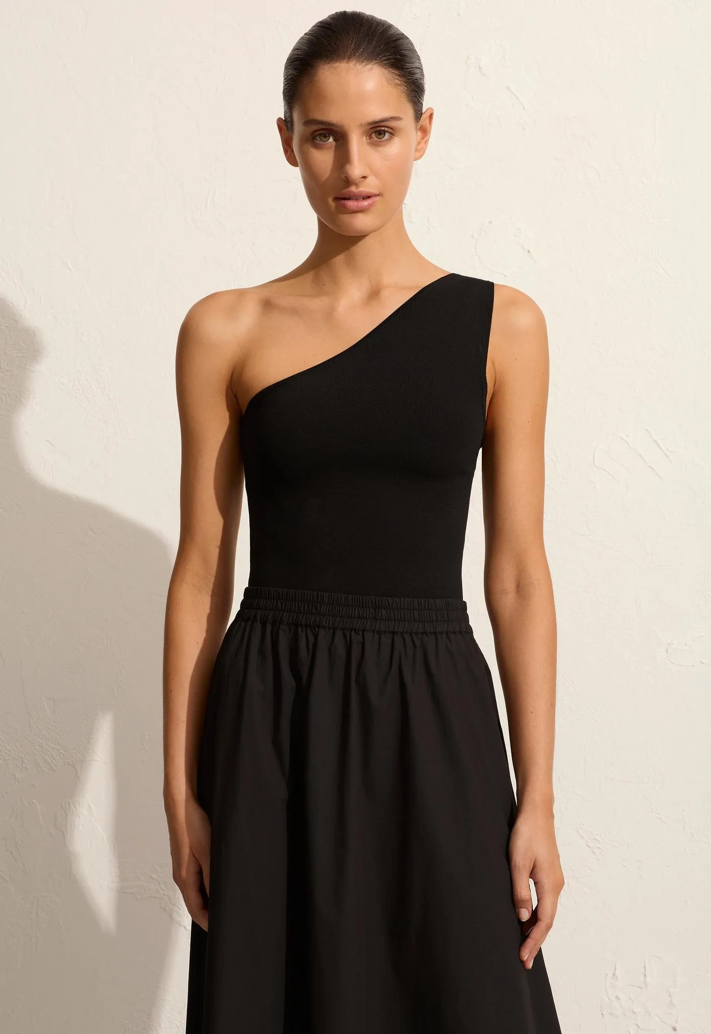 Asymmetric Knit Tank - Black sold by Matteau