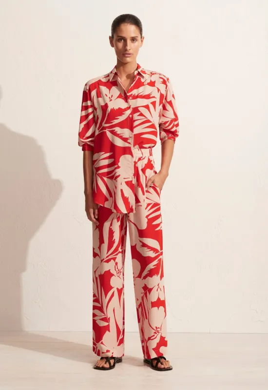 The Long Sleeve Silk Shirt - Ginger Palm sold by Matteau