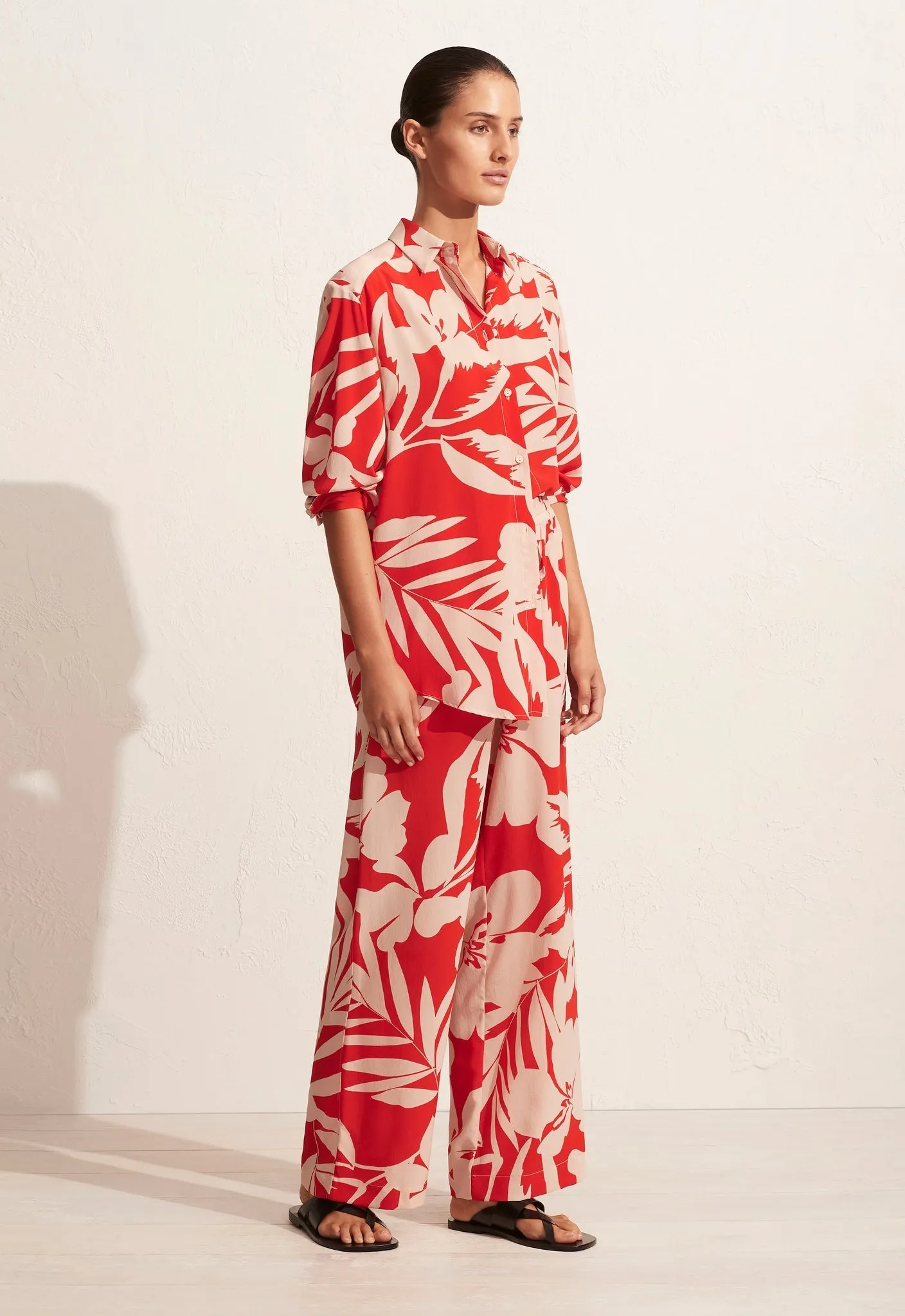The Long Sleeve Silk Shirt - Ginger Palm sold by Matteau product image thumbnail 2