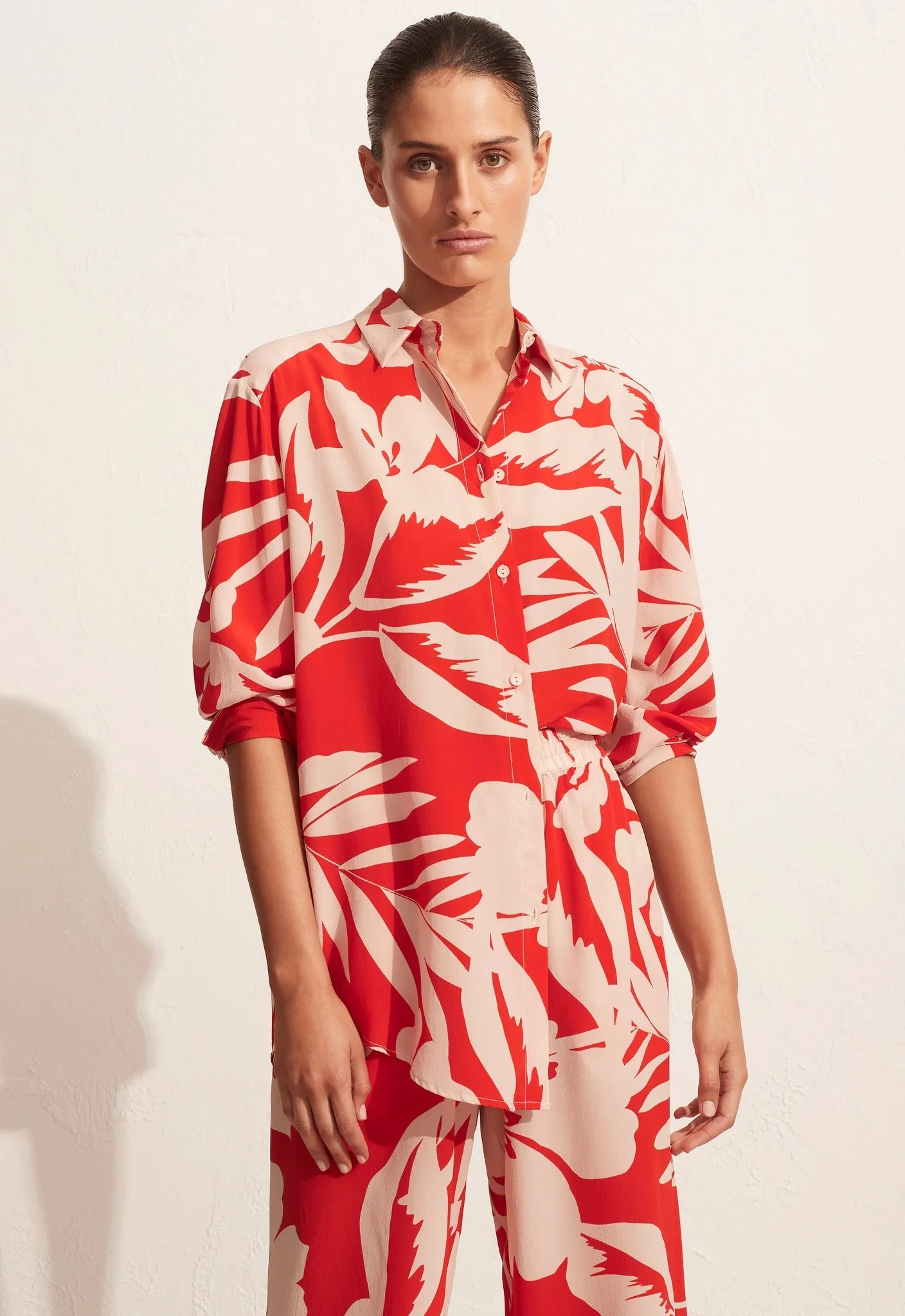 The Long Sleeve Silk Shirt - Ginger Palm sold by Matteau product image thumbnail 3