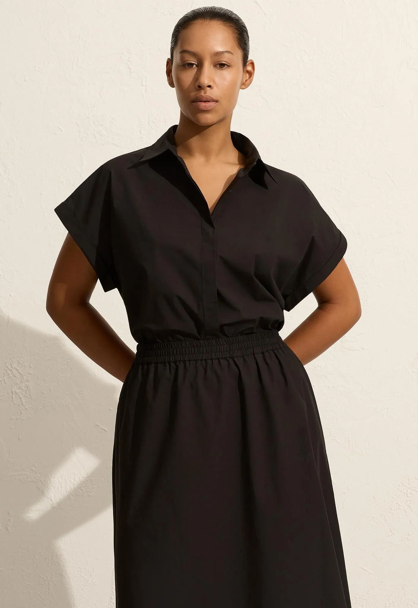 Relaxed Sleeveless Shirt - Black sold by Matteau