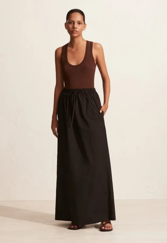 Relaxed Drawcord Skirt - Black sold by Matteau