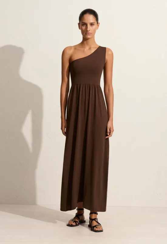 Asymmetric Knit Dress - Cacao sold by Matteau