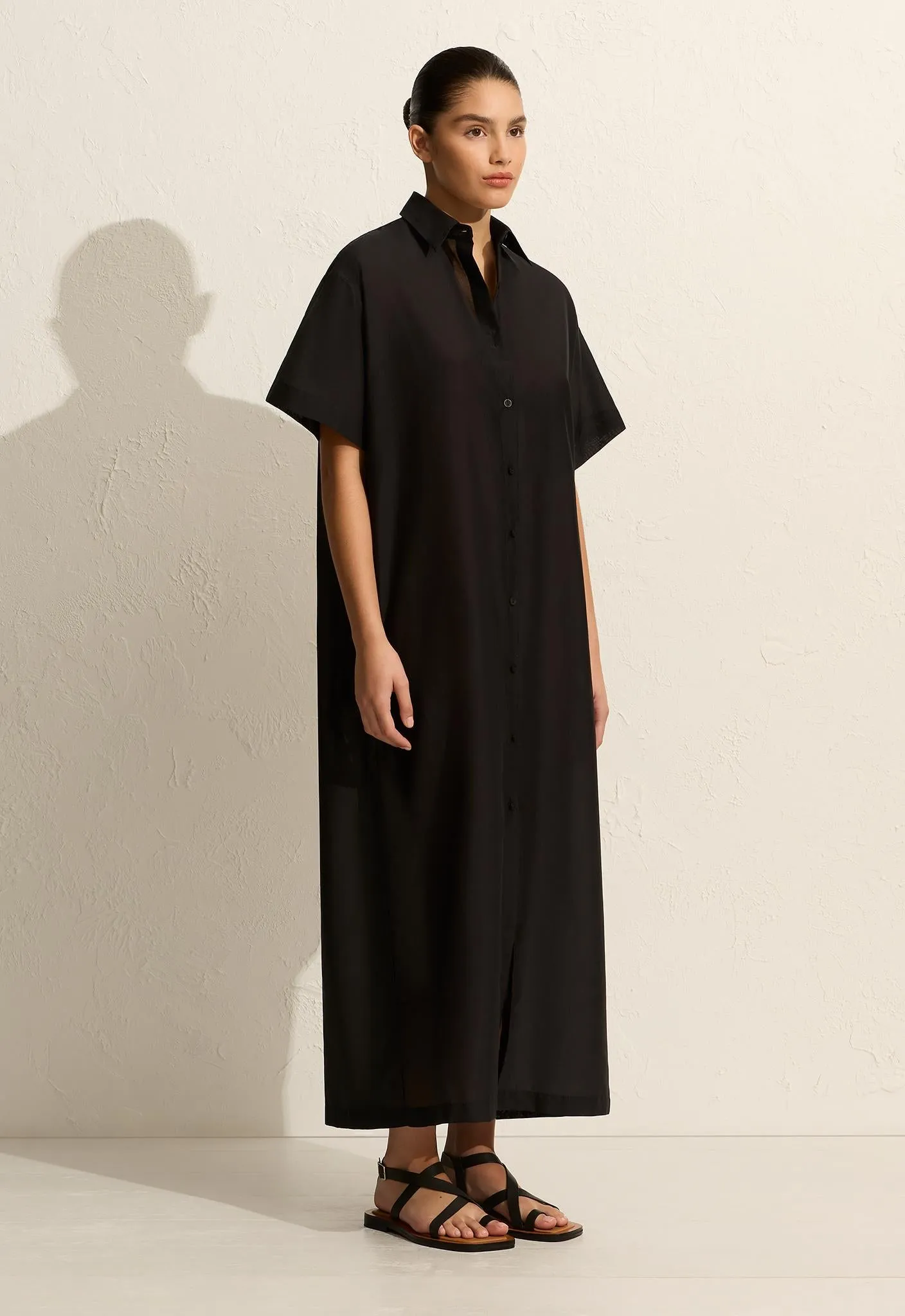 Relaxed Shirt Dress - Black sold by Matteau product image thumbnail 3