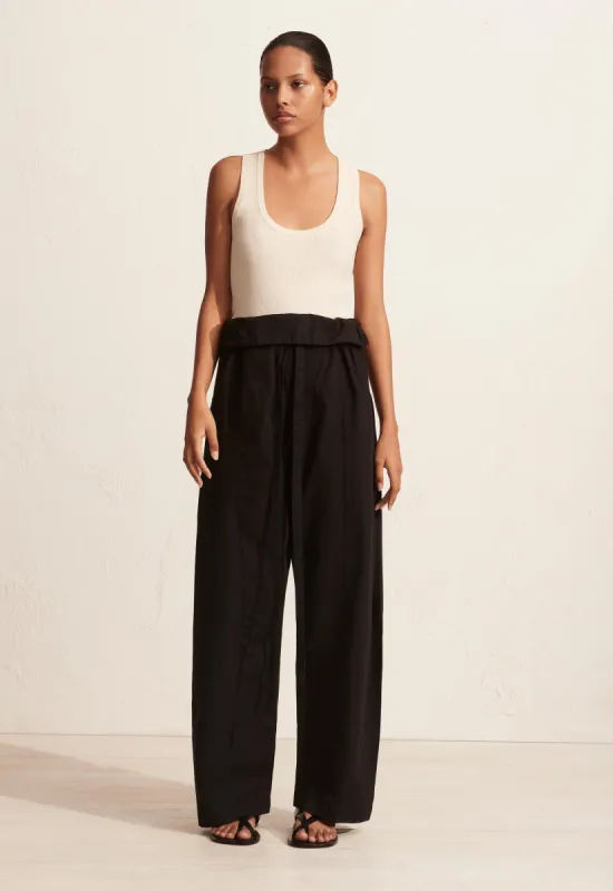 Fisherman Drawcord Pant - Black sold by Matteau