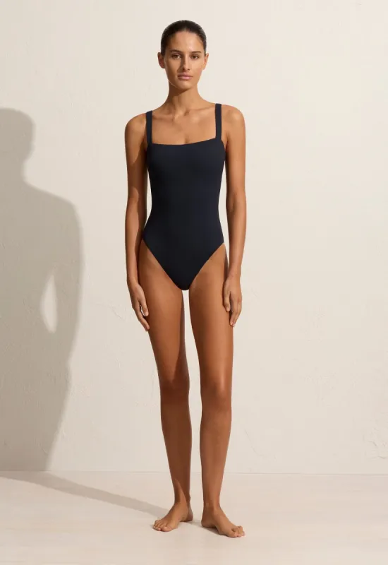 Square Maillot - Navy Crinkle sold by Matteau