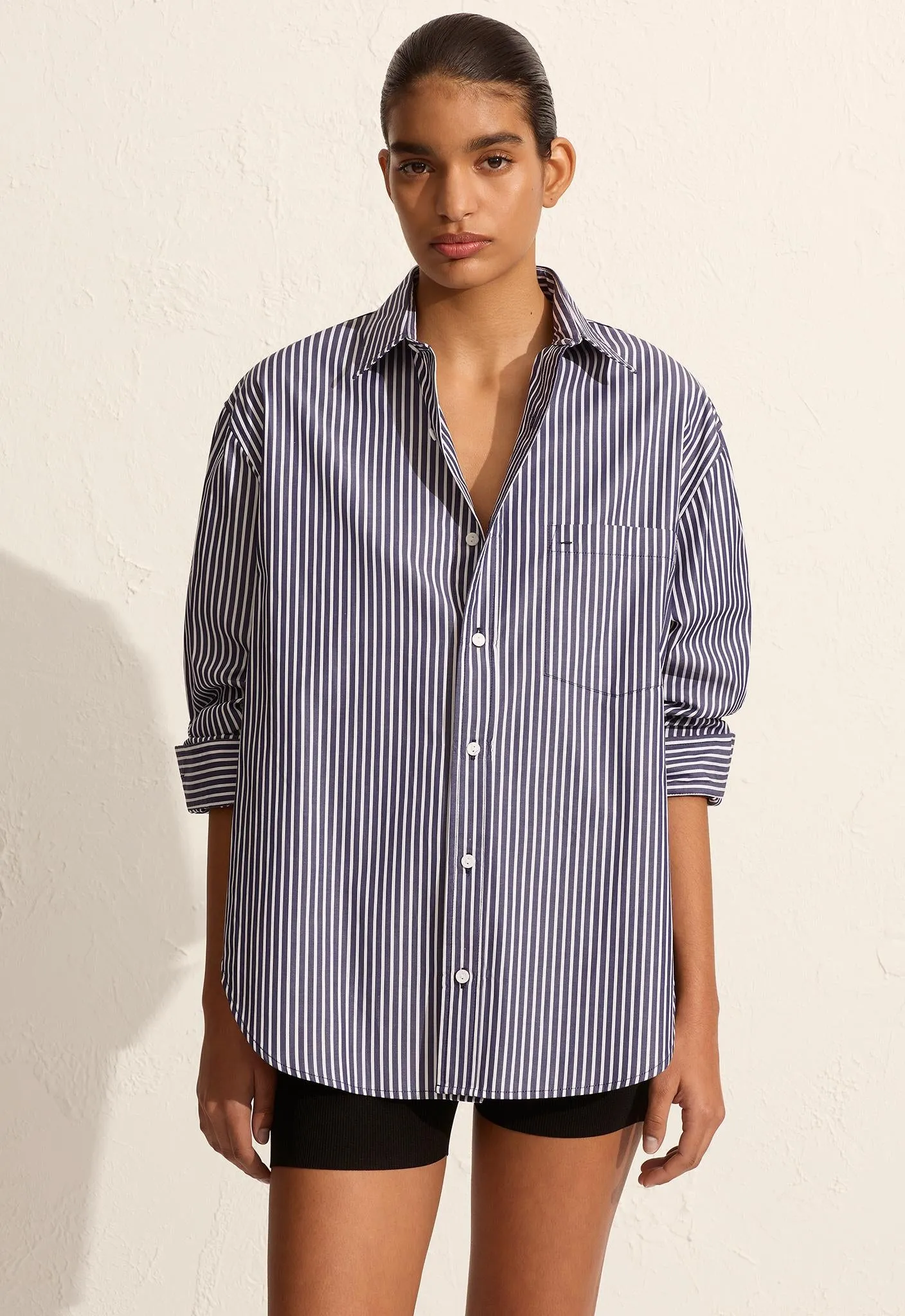 Classic Stripe Shirt - Navy Stripe sold by Matteau product image thumbnail 2