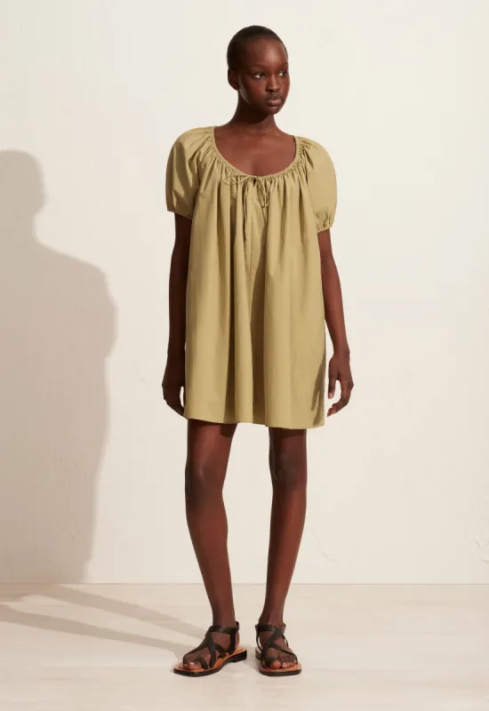 The Drawcord Mini Dress - Cardamom sold by Matteau