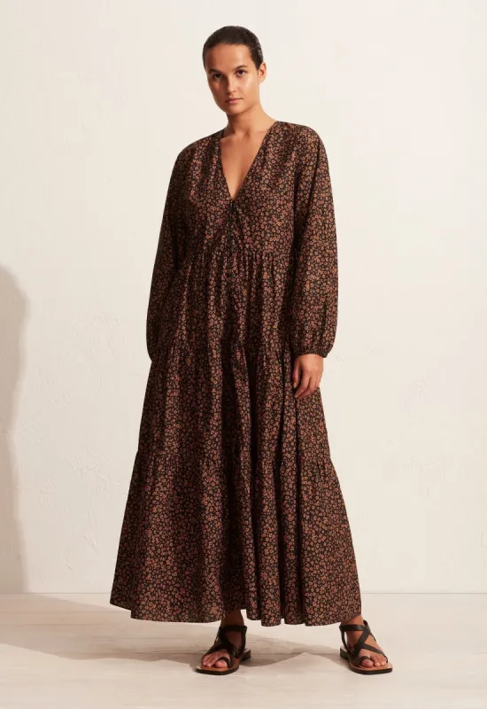The Long Sleeve Button Dress - Marigold sold by Matteau