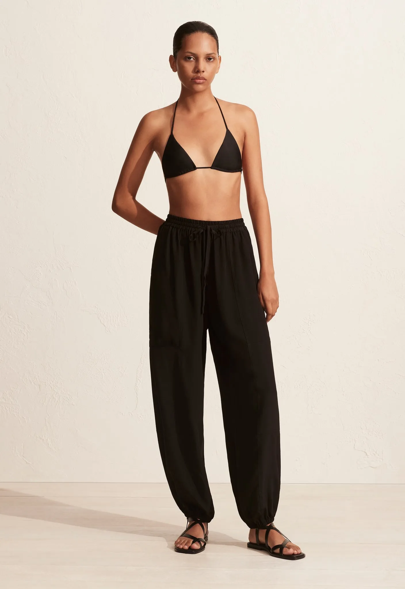 Utility Drawstring Trouser - Black sold by Matteau