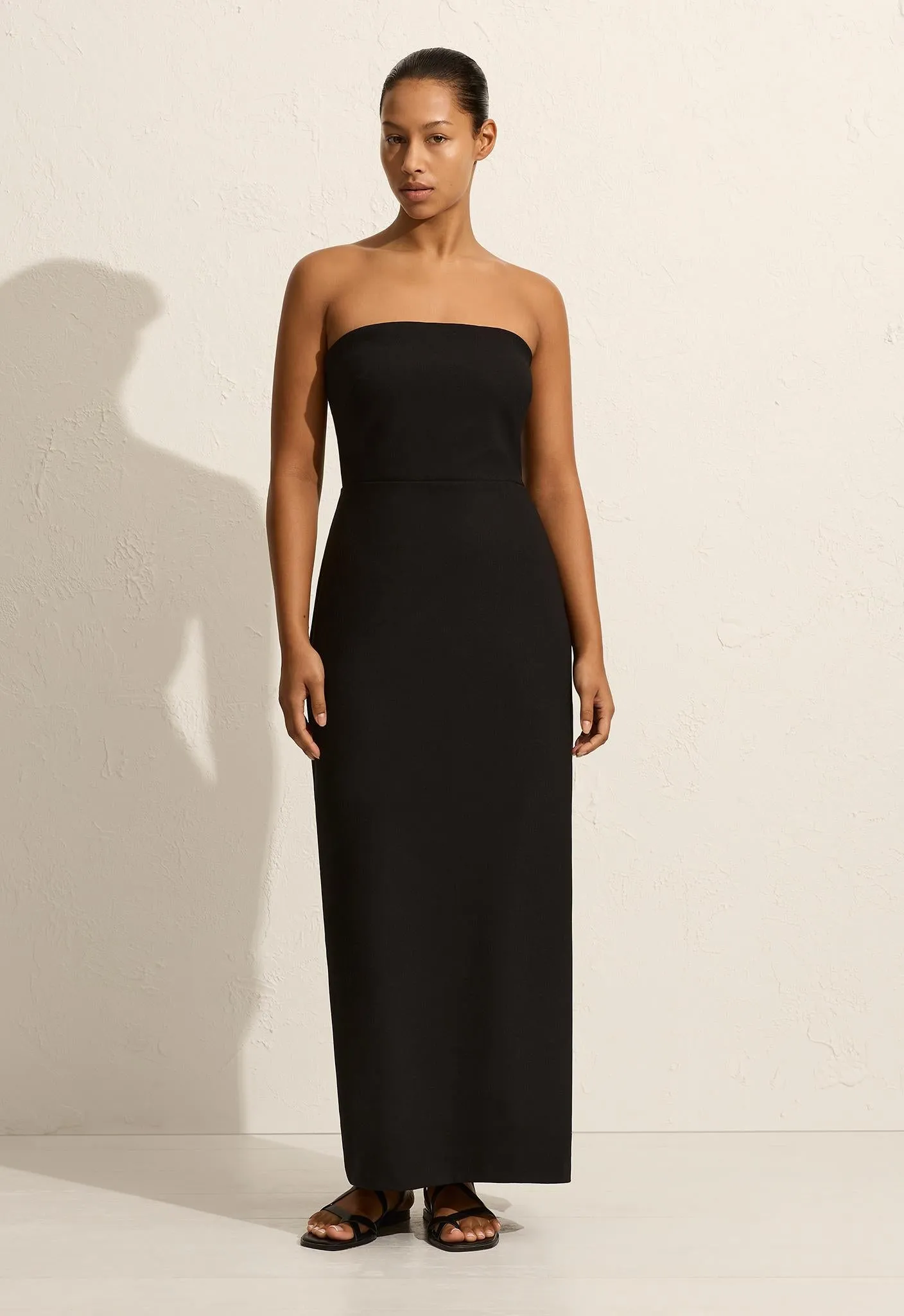 Crepe Strapless Dress - Black sold by Matteau