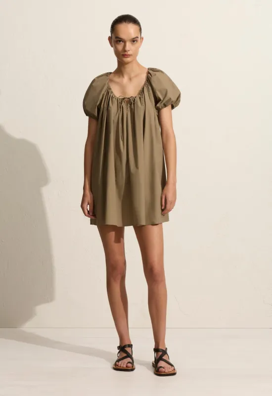 Drawcord Mini Dress - Taupe sold by Matteau