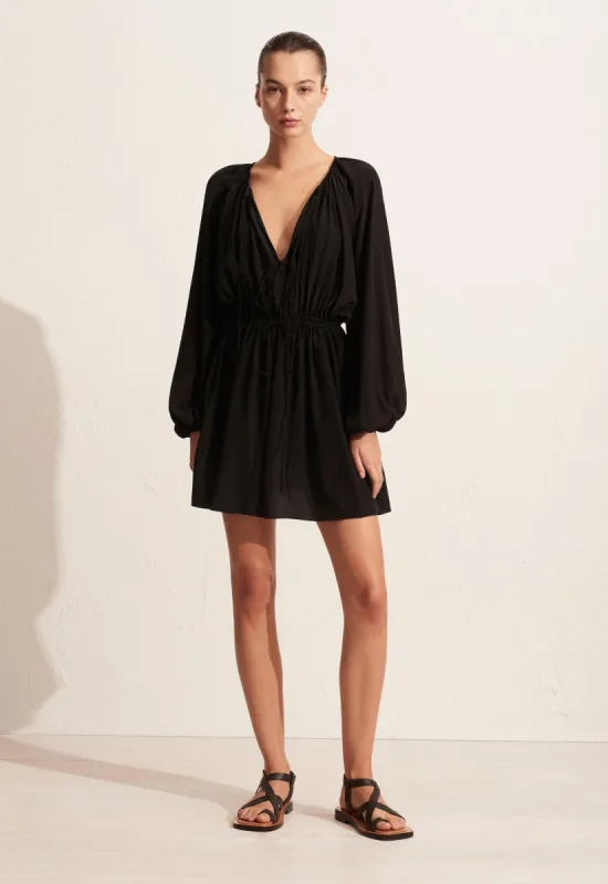 ワンピース COURREGES BLACK RIBBED MINI DRESS Courrèges Black ribbed mini dress | Parallel