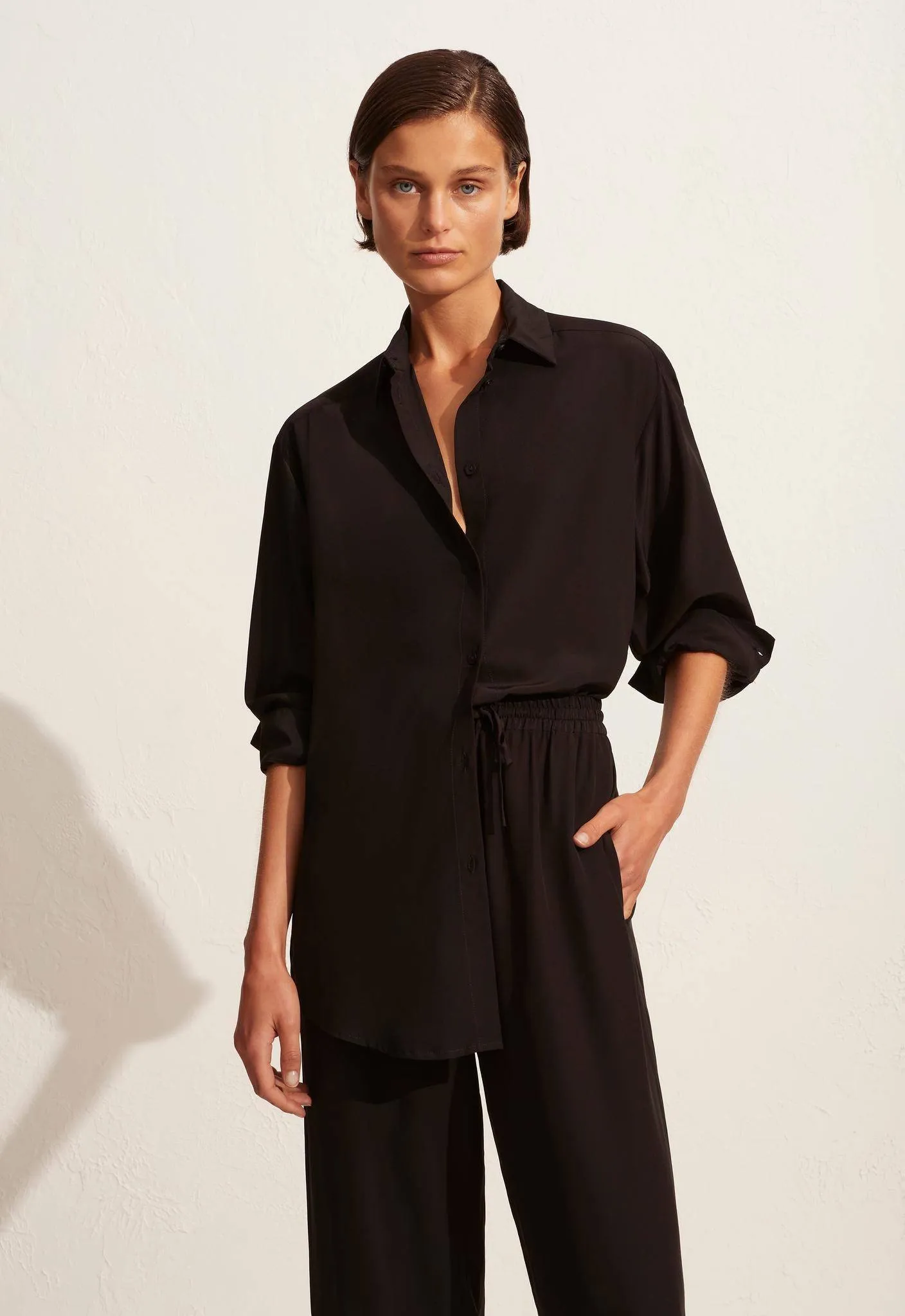 Long Sleeve Silk Shirt - Black sold by Matteau product image thumbnail 2