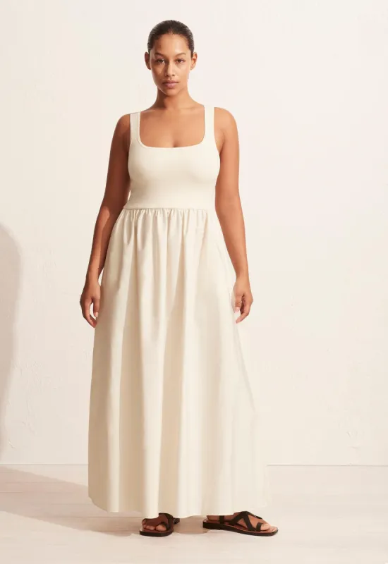 Knit And Cotton Dress - Ecru sold by Matteau