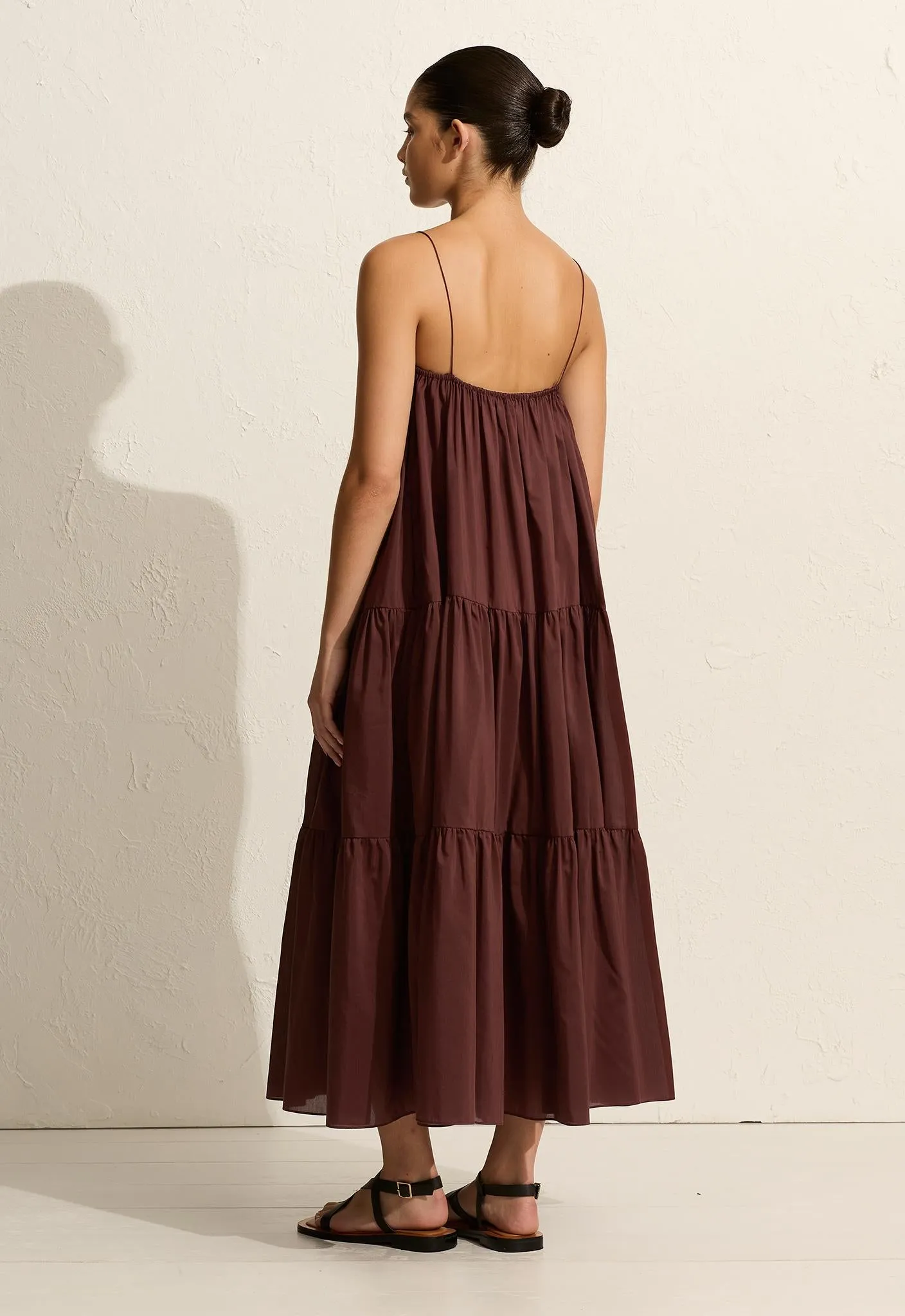 Voluminous Tiered Sundress - Burgundy sold by Matteau product image thumbnail 4