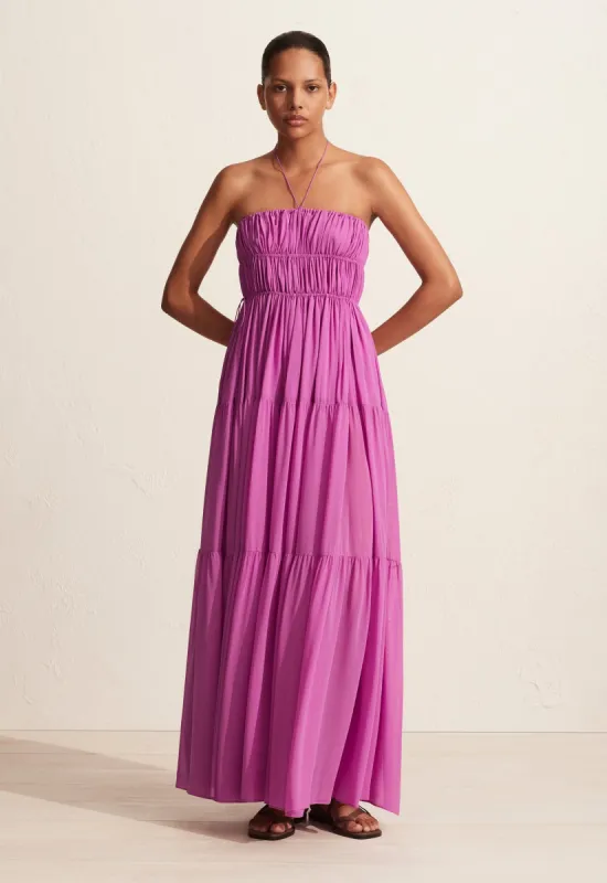 The Shirred Halter Dress - Orchid sold by Matteau
