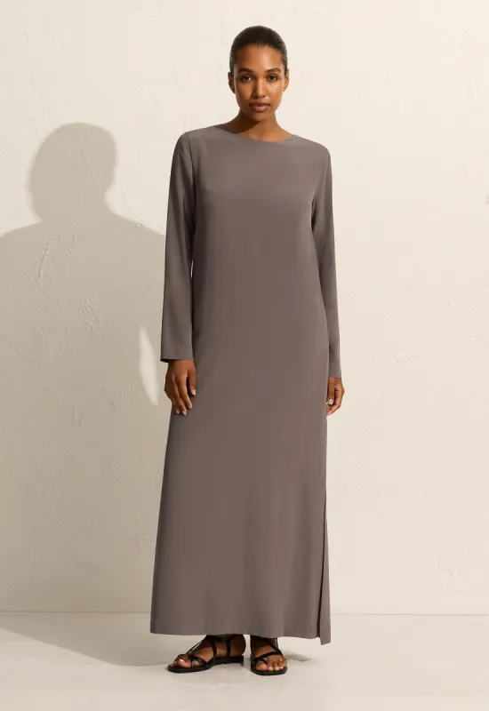 Long Sleeve Column Dress - Slate sold by Matteau