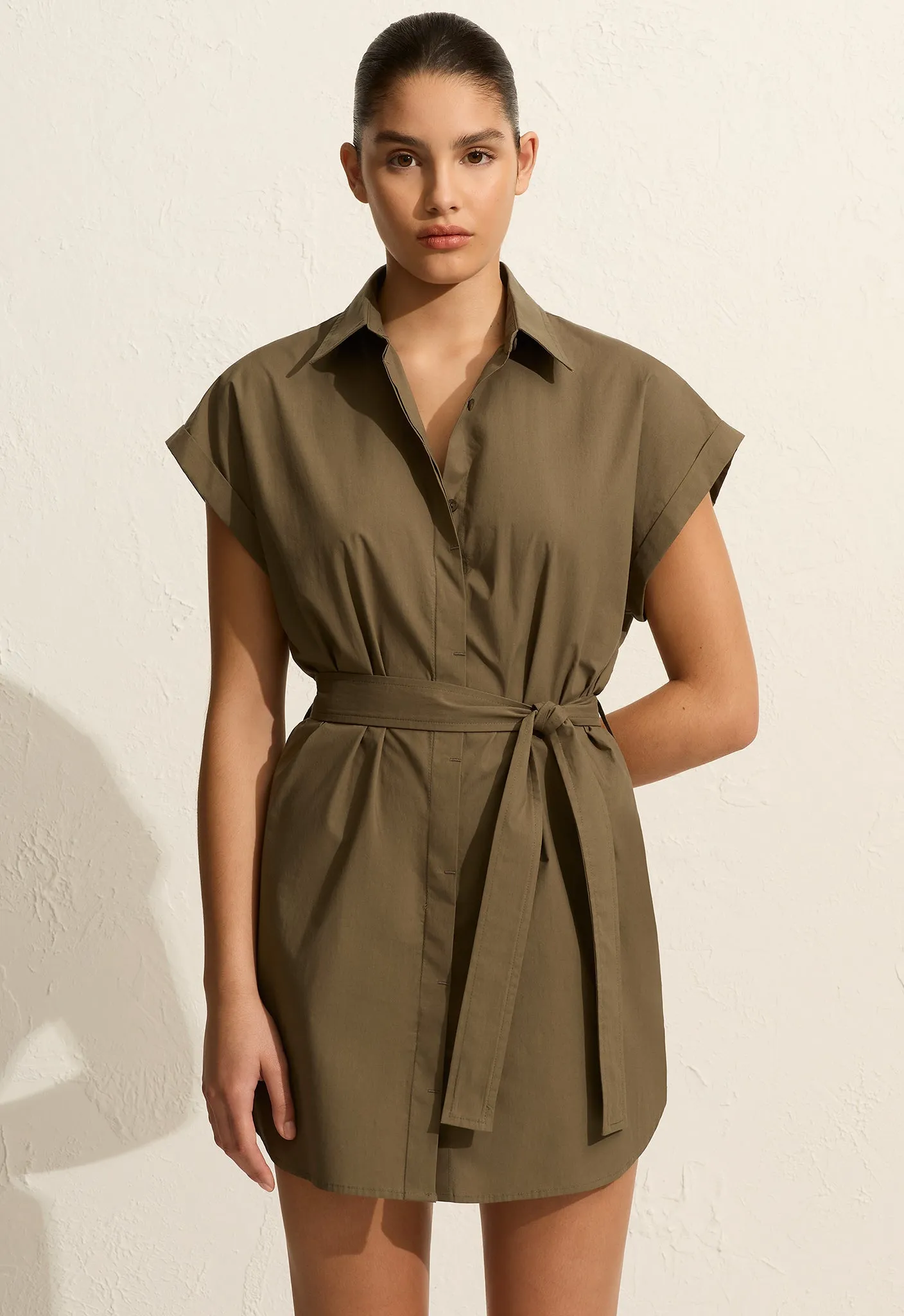 Mini Shirt Dress - Olive sold by Matteau product image thumbnail 2