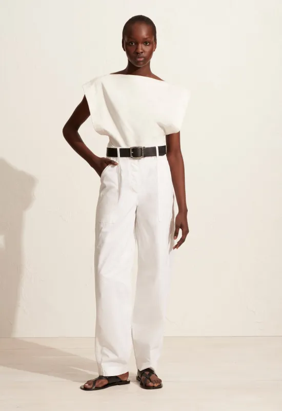 Boat Neck Tee - Chalk sold by Matteau