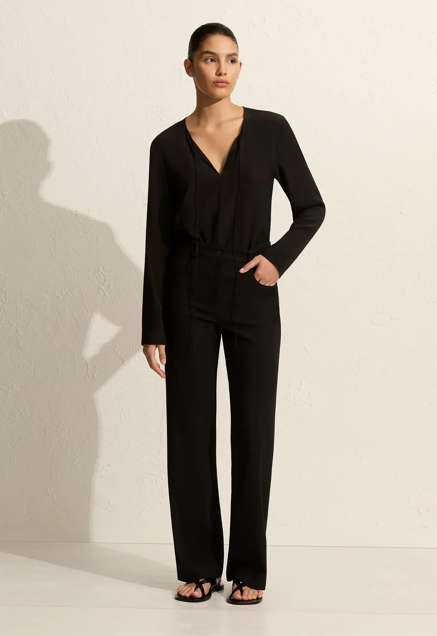 Popover Tie Blouse - Black sold by Matteau product image thumbnail 2