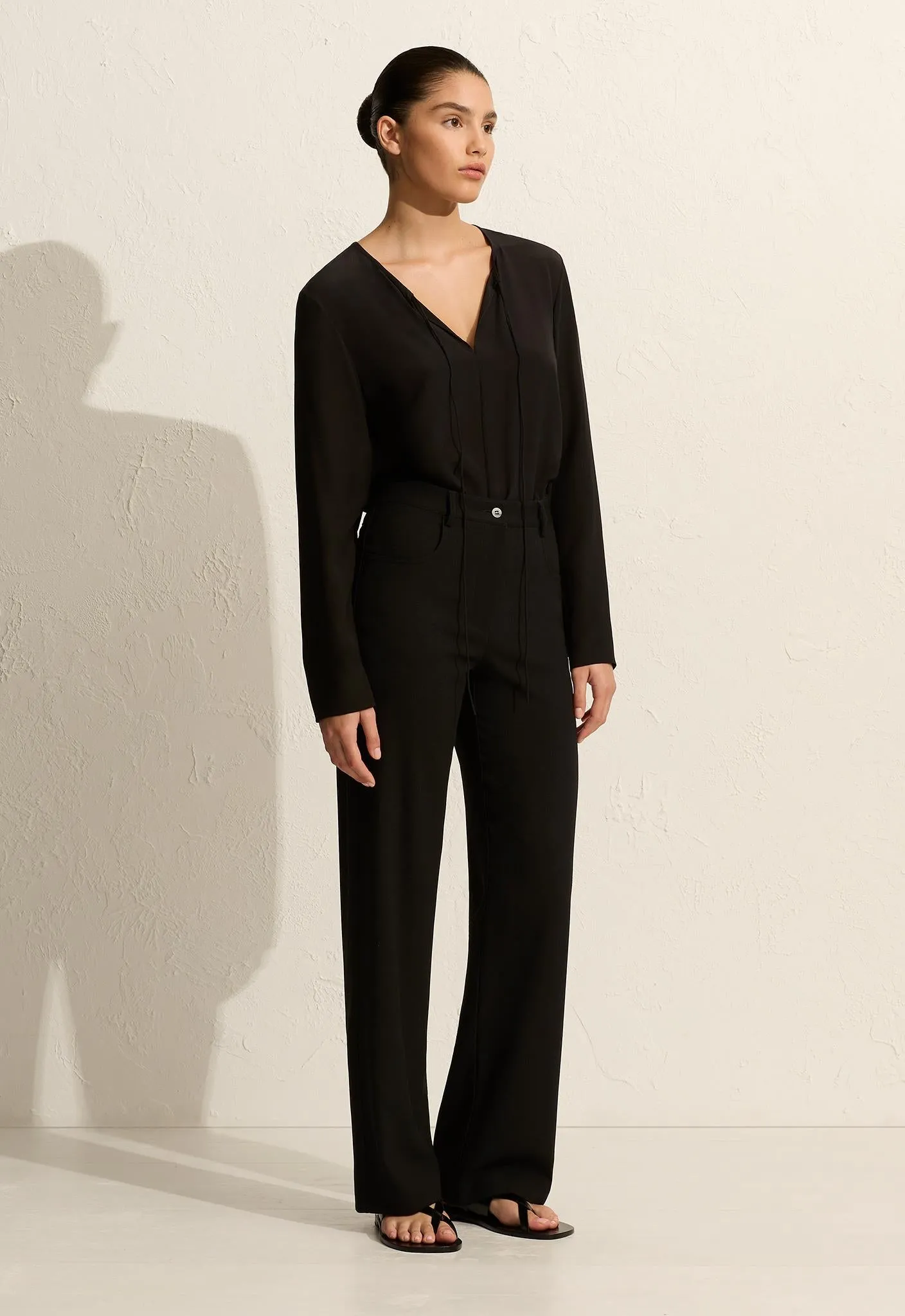 Popover Tie Blouse - Black sold by Matteau product image thumbnail 3