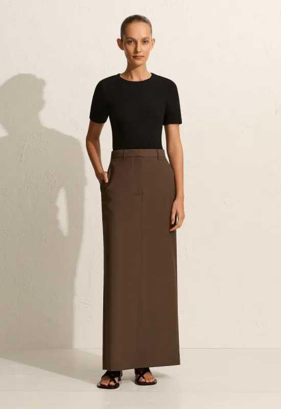 Relaxed Tailored Skirt - Coffee sold by Matteau
