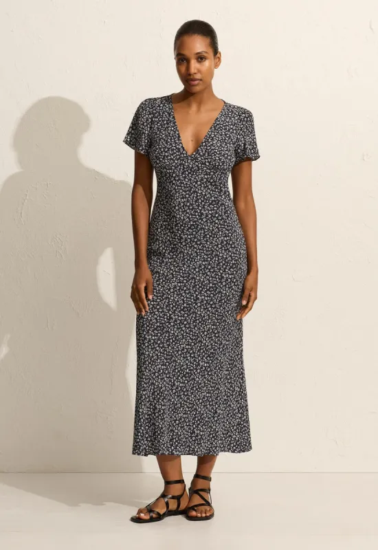 Short Sleeve Bias Dress - Dandelion sold by Matteau