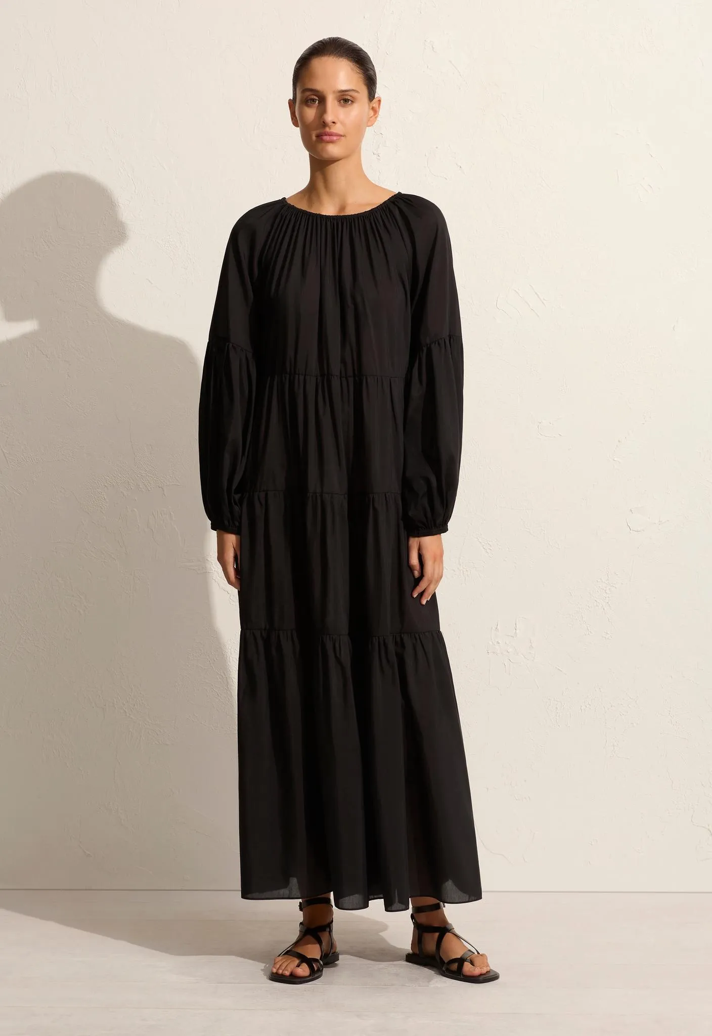 Voluminous Tiered Dress - Black sold by Matteau
