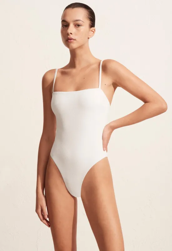 Petite Square Maillot - Chalk Crinkle sold by Matteau