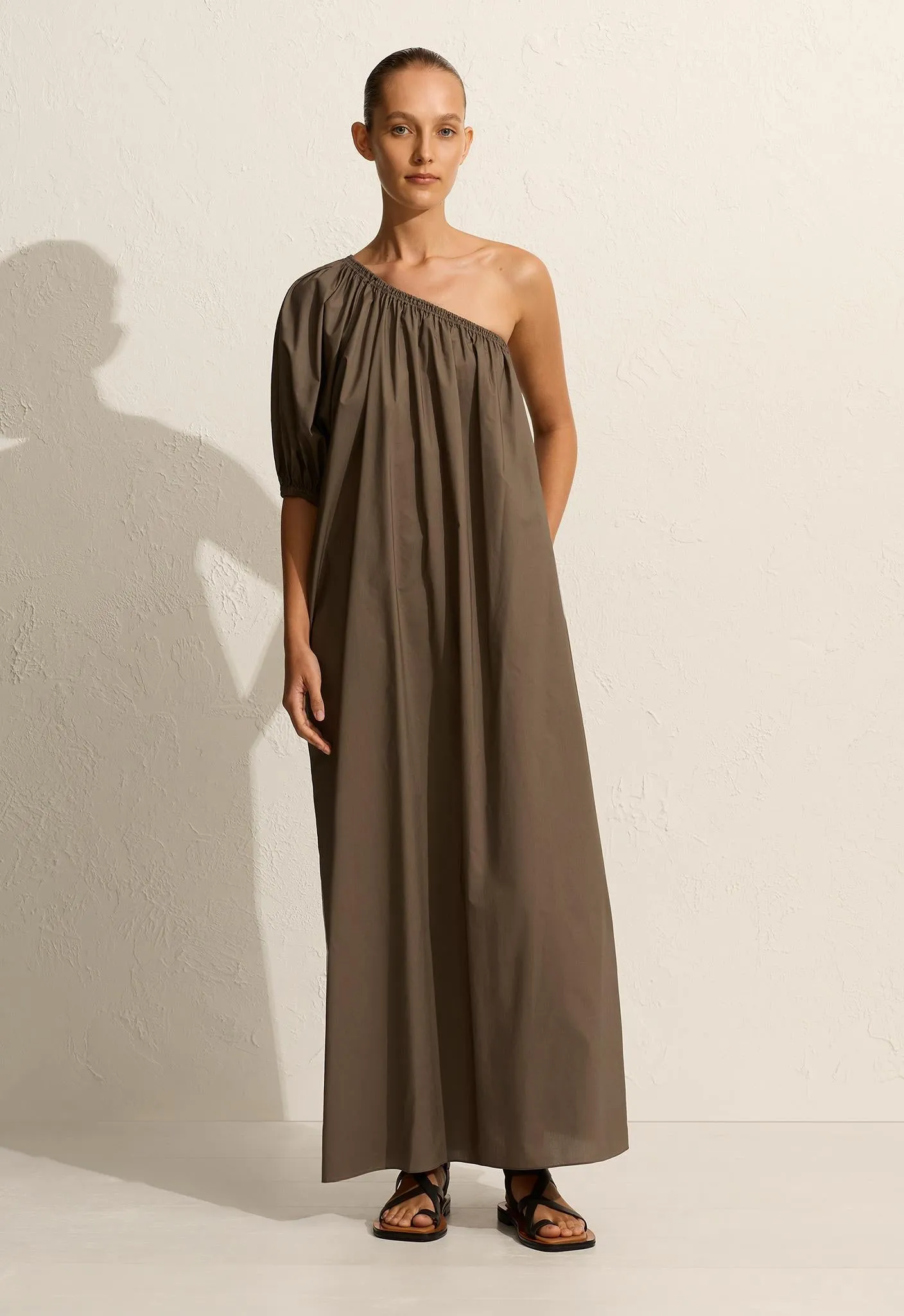 One Shoulder Maxi Dress - Birch sold by Matteau