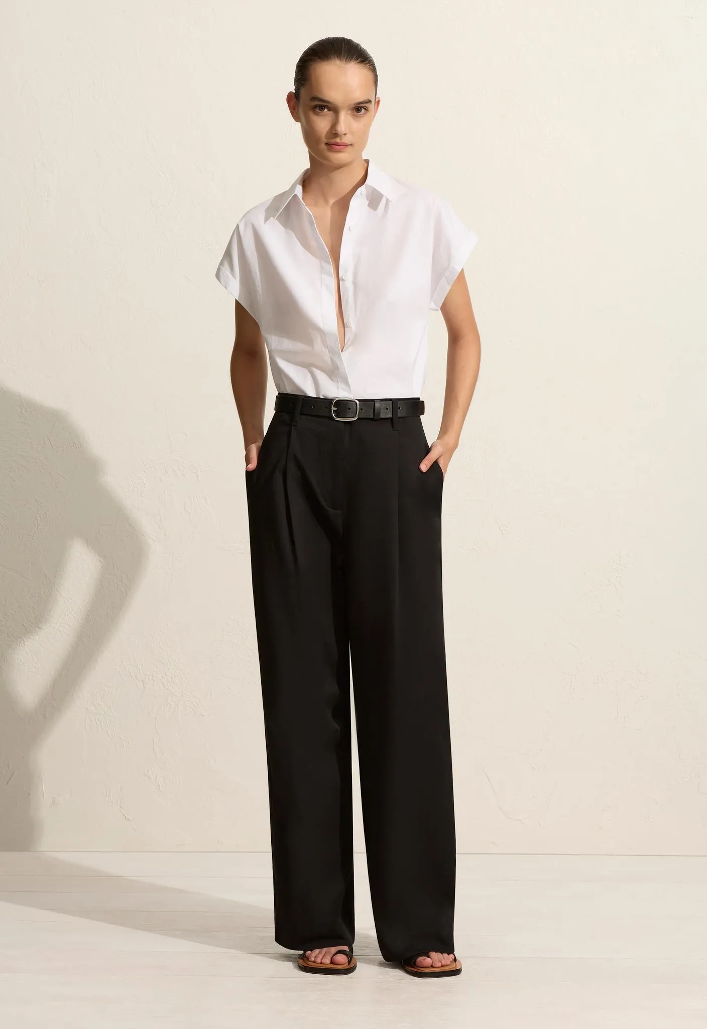 Relaxed Sleeveless Shirt - White sold by Matteau product image thumbnail 2