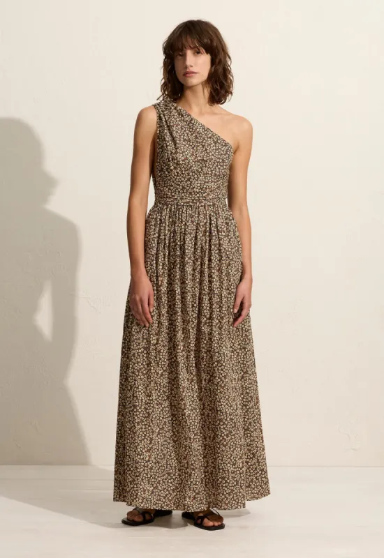 Gathered One Shoulder Dress - Chamomile sold by Matteau