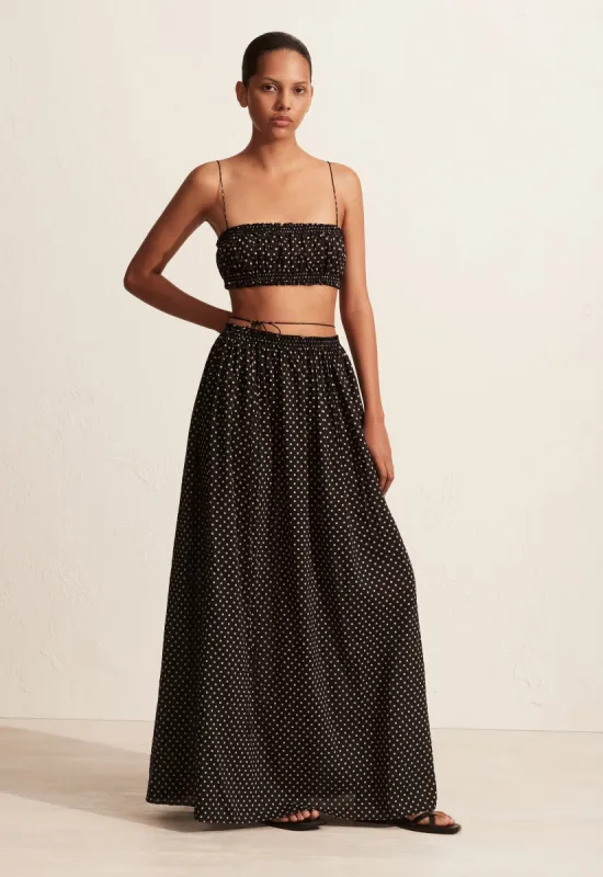 Shirred Cropped Blouse - Polka Dot sold by Matteau