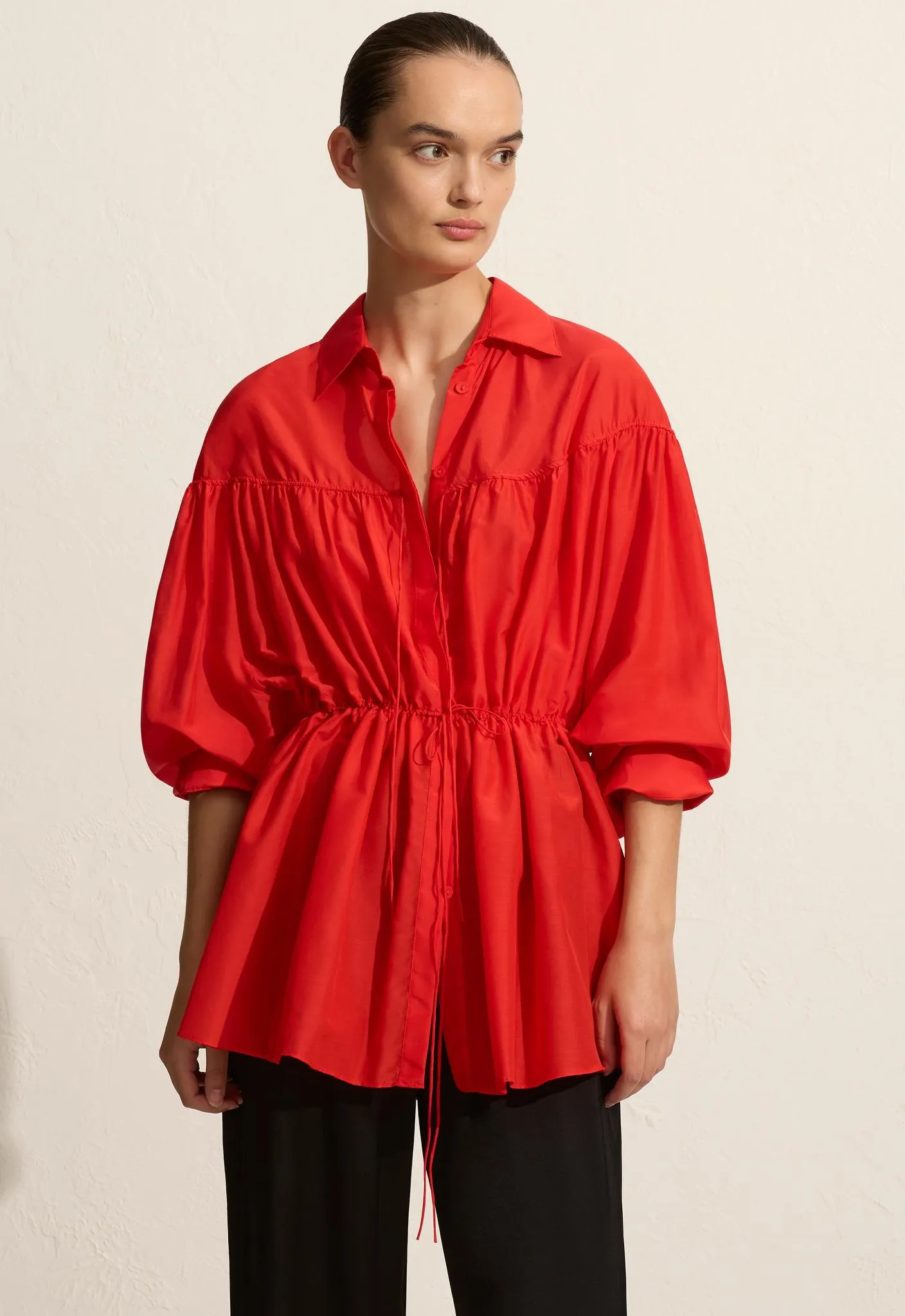 Drawcord Tunic - Rosso sold by Matteau product image thumbnail 2